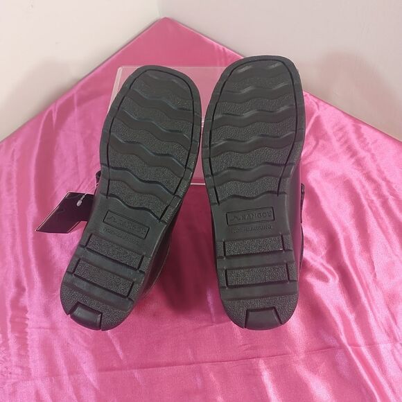KANGOL Big Kid SZ 5.5 Slip On Hook And Loop Leather Casual Shoes Black NWT. - Picture 6 of 8